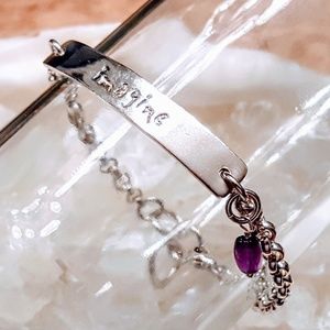 NWOT Sterling Silver "Imagine" bracelet 💜